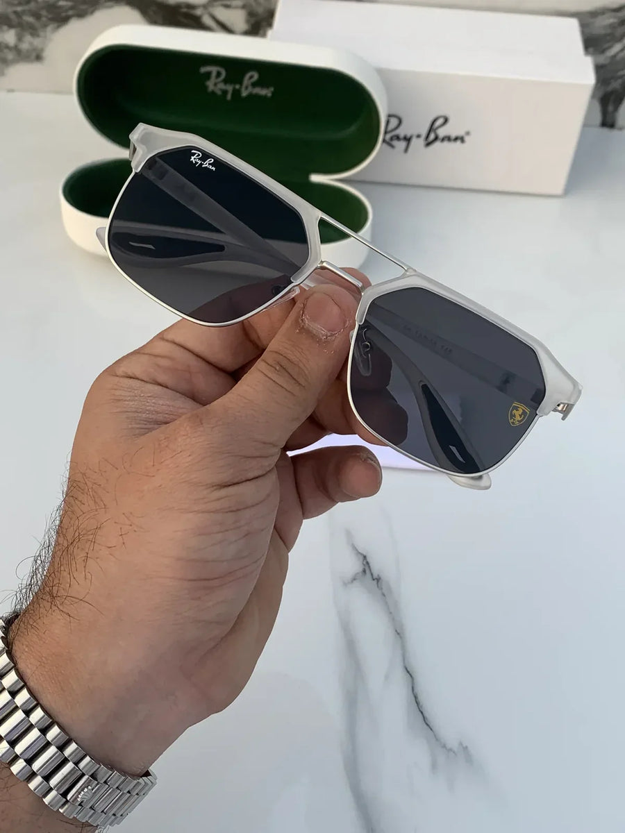 White RB #04 Metal Polarised Sunglasses - Image 1